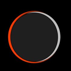 an orange and black circle on a black background