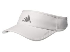 adidas Superlite Visor Cap - Caps : White/Light Onix : Protect yourself from the sun in classic style with the adidas Superlite Visor Cap! Pre-curved brim features a non-glare lining under the visor. Multicolored pattern throughout. 3-D welded adidas logo at front. Adjustable closure at rear. Climalite wicks sweat to keep you dry in every condition. climacool technology helps keep you cool and dry. 87% polyester, 13% elastane. Hand wash cold, line dry. Imported. Measurements: Circumference: 23 i Adidas Baseball Cap For Sports Events, White Adidas Sporty Baseball Cap, Adidas Sports Hat With Curved Visor, Adidas Baseball Cap With Curved Visor For Sports, Sporty Spring Sports Visor, Sporty Curved Brim Visor For Sports, Adidas Flat Bill Baseball Cap For Sports, Adidas Adjustable Visor Baseball Cap, Sporty Breathable Visor For Spring