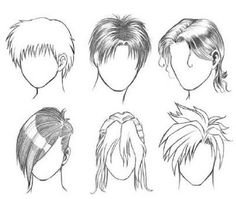 an image of different hairs styles and haircuts on a person's head