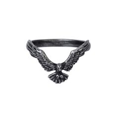 Make a bold and unique statement with this unisex gothic ravenette ring in pewter. perfect for the goth style lover, this ring is sure to make a statement. shop now and make a statement with this timeless piece. Raven Icon, Raven Ring, Cast Rings, Pewter Ring, Alchemy Gothic, Fall Rings, Black Raven, Gothic Looks, The Wing