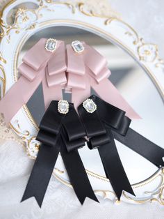 Please note that the price includes one pair of hairclips. Elegant Pink Hair Accessories With Bow, Elegant Formal Hair Accessories With Ribbon, Formal Pink Hair Accessories, Elegant Hair Accessories With Satin Bow As Gift, Elegant Satin Bow Hair Accessories Gift, Elegant Evening Hair Accessories With Decorative Bow, Pink Formal Hair Accessories, Elegant Pink Hair Accessories For Formal Occasions, Elegant Bow Hair Accessories As Gift