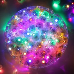 colorful lights in the shape of a ball