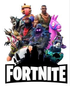 the poster for fortnite is shown in black and white