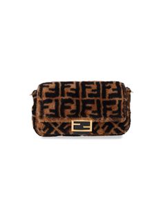 FENDI SHEEPSKIN 'BAGUETTE' BAG, BROWN FUR, ALL-OVER BLACK "FF" PATTERN, TOP HANDLE, REMOVABLE SHOULDER STRAP, MAGNETIC BUTTON CLOSURE, GOLDEN LOGO BUCKLE DETAIL ON FRONT, ONE INSIDE ZIP POCKET, ONE INSIDE MAIN COMPARTMENT. Size Type: STANDARDSKU: 8BR600 A8HPF180S Our Products Are 100% Genuine. In All Cases We Stand By The Authenticity Of Every Product Sold On Our Site. Fendi Women, Balenciaga Backpack, Golden Logo, Brown Fur, Baguette Bag, Louis Vuitton Shoulder Bag, Fendi Bags, Top Handle, Fendi