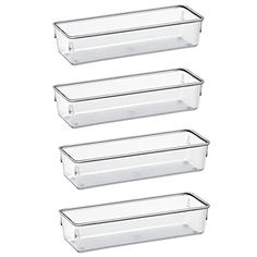 four glass pans with lids on each side