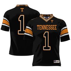 Get ready for gameday with this Tennessee Volunteers Football Jersey from GameDay Greats. It is made of pure polyester with sublimated graphics and features a unique Tennessee Volunteers design that is perfect for game day. This will quickly become your go-to jersey to wear during the game. Black Sporty Sublimation Design For Fan Gear, Sporty Black Sublimation Design For Fan Gear, Team-colored Graphic Print Jersey For Game Day, Collegiate Black Sublimation Design For College, Collegiate Jersey With Letter Print For Football Season, Varsity Style Jersey Sublimation Fan Gear, Varsity Jersey Sublimation Design For Fan Gear, Collegiate Team-colored Jersey For Sports Events, Game Day Jersey With Team Name For Sports Season