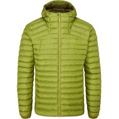 For all of our cold-weather adventures, we toss on the Rab Cirrus Alpine Jacket. This versatile insulator offers us the high-loft performance we need for hikes in the alpine and big climb days. The durable Pertex Quantum fabric deflects moisture and moves with us, while Primaloft Silver insulation throughout keeps our core toasty with compressible warmth. Plus, we appreciate that this jacket is made entirely from recycled materials for a lessened impact on the planet we love. Functional Green Puffer Jacket For Hiking, Green Functional Puffer Jacket For Outdoor Activities, Cold Weather, Mens Jackets, Mens Outfits, Clothes