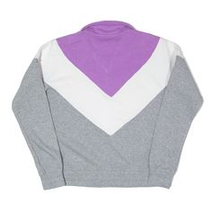 Item is in good used condition. >Size: S >Armpit To Armpit: 21" >Armpit To Cuff: 20" >Collar To Hem: 23" Purple Cotton Sweatshirt For Sportswear, Purple Cotton Sportswear Sweatshirt, Retro Long Sleeve Purple Sweatshirt, Retro Purple Long Sleeve Sweatshirt, Fila Sweatshirt, Grey Sweatshirt, 1/4 Zip, Cuff, Collar