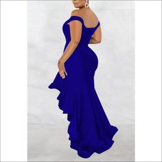 This Off The Shoulder Ruffle Train Hi-Lo Maxi Dress is an ideal choice for a special occasion. It is crafted from a luxurious fabric with an alluring silhouette, featuring an off-the-shoulder neckline, exaggerated train ruffle detailing, and a hi-lo hem for a graceful look. Perfect for standing out in the crowd in a sophisticated, feminine style. Decoration Zip Up , Ruffles Length Floor-Length Style Sexy & Club Fabric Type Blended fabrics Material Polyester , Spandex Neckline Off the Shoulder Pattern Type Solid Silhouette Asymmetrical Sleeve Length Short Season Summer Fabric Slight Stretch Summer Fabrics, Luxury Fabrics, Feminine Style, Season Summer, Polyester Spandex, Floor Length, Ruffles, Off The Shoulder, Special Occasion