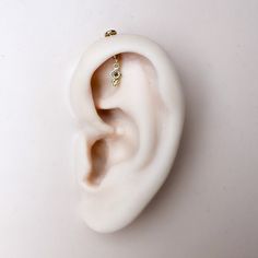 an ear is shown with two different colored stones in the shape of a human's ear