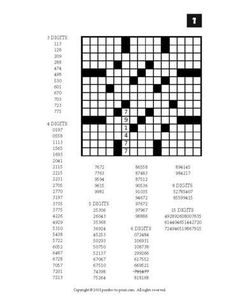 the crossword puzzle is shown in black and white