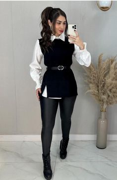 Vest And Flannel Outfits For Women, Cozy Casual Office Outfits, Fall Outfits With Long Coat, Office Fall Outfits Women, Dresses With Coats Outfit, Curvy Women Winter Outfits, Business Fall Outfits For Women, All Black Business Outfits For Women, Ladies Who Lunch Outfits