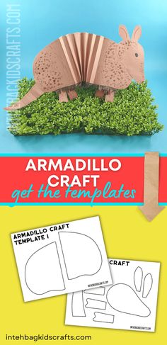 the armadillo paper craft is on display