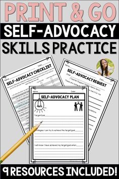 the self - advocacy worksheet for students to practice self - advocacy and self - advocacy skills