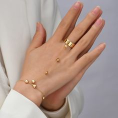 【Fashion Dainty Bracelets】: You are ready to take on summer while wearing our Hand Chain. This hand bracelet is all you need to make a splash. Wear to your anniversary dinner looking over the water and shine at your favourite music festival. 【Good Quality Bracelets】: Our fashionable gold chain bracelet looks shiny and pricey, it will exceed your expectations. Each gold chain is well made and looks authentic. The bracelets are delicately designed, don't worry that this set of gold chain bracelets Hand Harness, Finger Bracelets, Hand Chain Bracelet, Hand Accessories, Chain Fashion, Hand Chain, Finger Rings, Gold Bracelet Chain, Finger Ring