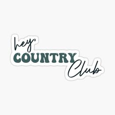 the country club logo sticker is shown in green and black on a white background