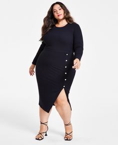 in stock Knit Midi, Knit Midi Dress, Trendy Plus Size, Black Midi Dress, Plus Size Dresses, Plus Size Outfits, Rib Knit, Pick Up, In Store