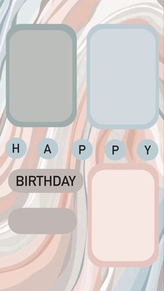 a happy birthday card with three square shapes