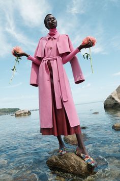 Ulla Johnson Pre-Spring 2025 Pink Wool Coat