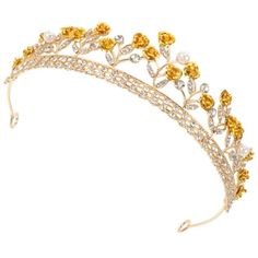 1 x flower crown headband Size: 14.50X14.50X4.50CM. Fire Crown, Wedding Tiara Headband, Yellow Crown, Bridal Hair Decorations, Bridal Party Accessories, Bridal Hair Wreath, Christmas Stage, Crown Headpiece, Crystal Crown Wedding