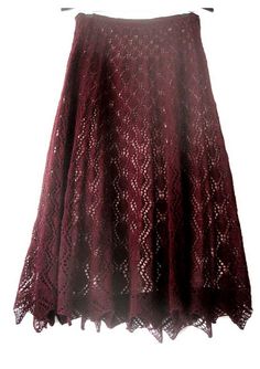 Ravelry: Ruby Lace Skirt pattern by Suzie Sparkles Skirt Knitting Pattern, Knit Skirt Pattern, Skirt Pattern Free, Lace Weight Yarn, Knit In The Round, Online Pattern, Skirt Design, Knit Outfit, Lace Pattern