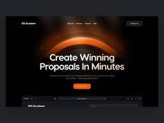 an image of a website page with the title create winning propposals in minutes