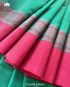 Soft Cotton Sarees 🌸. Perfect for any occasion, these sarees combine comfort and grace with traditional craftsmanship. Discover the essence of #SoftCottonSarees, and #TimelessElegance. Elevate your wardrobe with our exquisite collection! Price: Rs 1050/- (free shipping)🤍 For booking: DM us on @maslak.kolkata or WhatsApp 6291508485 with a screenshot. Note: Unboxing video is a must for product exchange or return.#IndianFashion #TraditionalWear #SareeLove #Handloom#maslak#wearingmaslak#handlo... Cotton Silk Pre-draped Saree With Zari Weaving For Puja, Pink Semi-stitched Handloom Pre-draped Saree, Ceremonial Handloom Jamawar Saree, Traditional Green Handloom Scarf, Pink Pre-draped Cotton Silk Saree With Zari Weaving, New Saree Designs, Dress Patterns