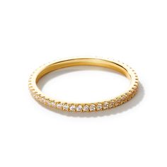 PRICES MAY VARY. What Makes Ana Luisa Special - Simple yet chic, this 14k gold plated ring is a fresh take on a timeless and classic piece. Featuring flush-set cubic zirconia gemstones, this minimal ring adds a luxe finishing touch to your look. This versatile ring can be worn on its own or stacked up to make a statement. Quality Materials - Crafted with durability in mind, this eternity ring is hypoallergenic, water, and tarnish-resistant. Our unique and extra protective gold coating, along wit Simple Wedding Bands For Women, Gold Stacked Rings, Gold Ring Simple, Minimal Gold Jewelry, Gold Stacking Rings, Gold Eternity Ring, Dainty Gold Ring, Gold Promise Ring, Simple Wedding Bands