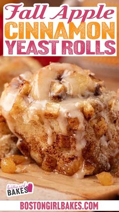 A close-up of an Apple Cinnamon Yeast Roll topped with small apple pieces and glaze on a brown plate. The background includes whole apples and a red cloth, evoking the perfect fall breakfast. The cinnamon roll appears soft and freshly baked, making it an ideal brunch treat. Cinn Rolls, Bushel Of Apples, Yeast Rolls Recipe, Cinnamon Rolls From Scratch, Apple Cinnamon Rolls, Cinnamon Roll Dough, Sweet Breakfast Treats, Yeast Breads, Yeast Rolls