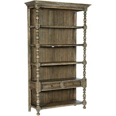 an old wooden bookcase with drawers