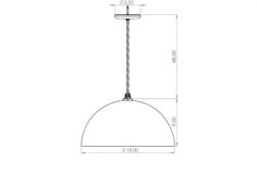 an image of a drawing of a light fixture with measurements on the front and side