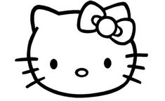 a hello kitty face with a bow on it's head