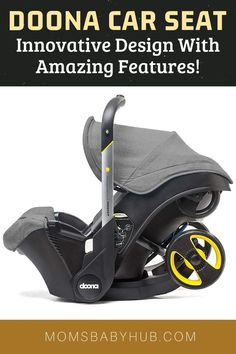 a baby stroller with the words dona car seat innovative design with amazing features