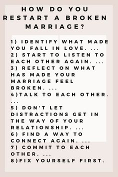 how do u restart a broken marriage Breaking Off Engagement, Rebuilding A Marriage, How To Fix Marriage, How To Fix A Marriage, Fixing A Marriage, How To Rebuild A Marriage, Broken Trust In Marriage, Marriage Repair, Better Relationship Tips Marriage