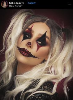 Creative Halloween Makeup Looks Scary, Halloween Lip Makeup, Best Halloween Makeup, Creepy Clown Makeup, Cute Clown Makeup, Makeup Clown, Halloween Makeup Clown