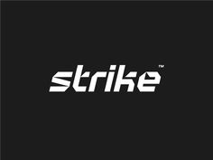 the word strike is written in white on a black background, and it appears to be made