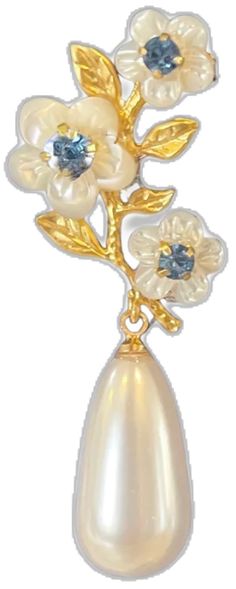 Gold Branches, Pearl Flowers, Tiffany Earrings, One Earring, A Mirror, Mirror Image, Sapphire Crystal, Mother Of Pearl, Sapphire