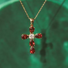 "✨Valentine's Day Special Promotion:  Don't Forget Your Free Custom Star Map! Provide your special date, location, names, and a personal message in the personalization box to receive your unique star map as a special Valentine's Day gift.🌌 This garnet cross necklace is a beautiful and meaningful piece for those who practice Christianity. The solid gold pendant features a small, elegant cross adorned with a sparkling garnet gemstone. The necklace is a minimalist and modern design, making it suitable for everyday wear. The garnet, a deep red stone, adds a pop of color to the necklace.  PRODUCT DETAILS: * Material: 14K Solid Gold (real solid gold, no gold-filled or no gold plated material) * Choice of Gold Color: Yellow Gold, Rose Gold, White Gold * Adjustable gold extension chain * Closure: Location Names, Necklaces Cross, Dangle Cross Earrings, Cross Necklace Women, Catholic Necklace, Necklace Christian, Necklace Product, Crucifix Necklace, Birthday Gift For Mom