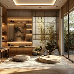 The Gentle Art of Zen Style in Home Interior Design • 333k+ Inspiring Lifestyle Ideas Zen Style Office, Thailand Interior Design, Spa Inspired Bedroom, Harmony Drawing, Zen Style Interior Design, Sala Zen, Zen House Design, Japanese House Interior, Japanese Style Interior Design