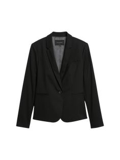 Scuba Boat-Neck Top | Banana Republic Factory Tailored Button-up Blazer For Career, Professional Single Button Blazer For Work, Tuxedo Style Single-button Blazer For Office, Tuxedo Style Office Blazer With Single Button, Sleek Single Button Blazer For Work, Tuxedo Blazer With Single Button For Office, Professional Single Button Career Blazer, Single-button Tuxedo-style Outerwear For Work, Single Button Tuxedo Style Outerwear For Work