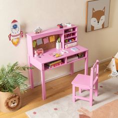 a child's desk and chair in a room