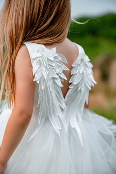 Dress with angel wings Swan dress Tulle dress Mother daughter dress Mommy and me dress Matching Long Dresses Dresses with wings White Angel Dress For Kids, Angel Dress For Kids, Dresses With Wings, Daughter Wedding Dress, White Angel Dress, Peach Tulle Dress, Angel Dress Up, Dress With Wings, Angel Wedding