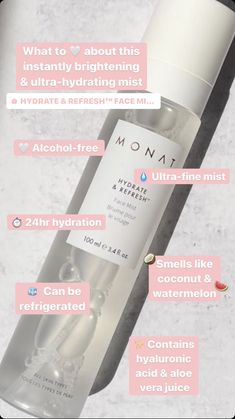 Monat Body Care, Hydrating Mist, Skincare Packaging, Aloe Vera Juice, Face Hydration, Face Mist, Hair Skin, Alcohol Free