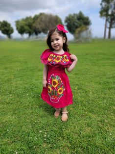 Beautiful Pink Embroidered Mexican  Toddler Dress Sizes: Size 1, 2 Toddler and 4, 6, 8  Please remember that they are handmade dresses and You may receive flowers and thread colors different than the ones in the picture. The Model is 3yrs Old and she is wearing a size 4.  Thank you for visiting my shop! Gracias Por visitar nuestra tienda ! HABLO ESPAÑOL :) contactanos para cualquier Pregunta. EVERYTHING IN MY SHOP IS READY TO SHIP - NO PRE-ORDERS- NO CUSTOM ORDERS. FREE SHIPPING TO USA ORDERS ( Mexican Dresses For Kids, Toddler Mexican Dress, Receive Flowers, Mexican Babies, Spanish Dress, Dress Traditional, Fiesta Outfit, Mexican Dress, Women Lace Dress