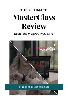 the ultimate master class review for professionals, with an image of a woman on her laptop