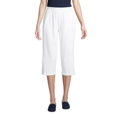 Elevate your casual wardrobe with the Lands' End Women's Tall Sport Knit High Rise Elastic Waist Capri Pants. These capris blend effortless style with ultimate comfort, making them a must-have for any day's agenda.

- Size: Medium Tall
- Color: White
- Material: Soft cotton
- Gender: Female
- High-rise with a comfortable elastic waistband
- Breathable fabric ensures cool comfort throughout the day

Designed for the modern woman, these capris from Lands' End offer a chic, stretchy fit that moves Pants Large, How To Buy Land, Bottom Clothes, Casual Fits, Casual Wardrobe, Lands End, Quality Clothing, Bottoms Pants, Modern Woman