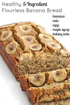 slices of banana bread on a white surface