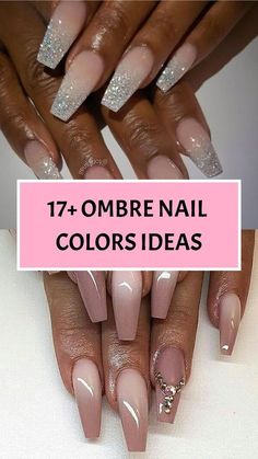 Light Colored Nail Designs, Neutral Ombre Nails Coffin, Ombre Nail With Design, Almond Ombre Nails Designs, Ombre Nails Acrylic Square, Neutral Ombre Nails Almond, Mauve Pink Nails Design, Reverse Ombré Nails, What Color Nails With Red Dress