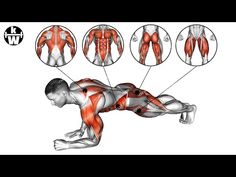 an image of a man doing push ups with muscles labeled in the top right corner