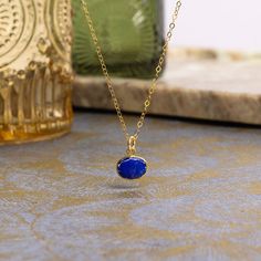 Lapis Lazuli Oval Necklace on 14k Gold Filled Dainty Cable Chain - 16 to 18 inches layering chain - Jewelry gifts for Mother's Day, wife EARRINGS SOLD SEPARATELY Stone: Genuine Lapis LazuliPlease note due to nature of our genuine stones no two are... Gold Gemstone Necklace, Gifts For Mother's Day, Oval Necklace, Gemstone Necklaces, Chain Jewelry, Gold Filled Jewelry, Necklace Earring Set, Chains Jewelry, Cable Chain